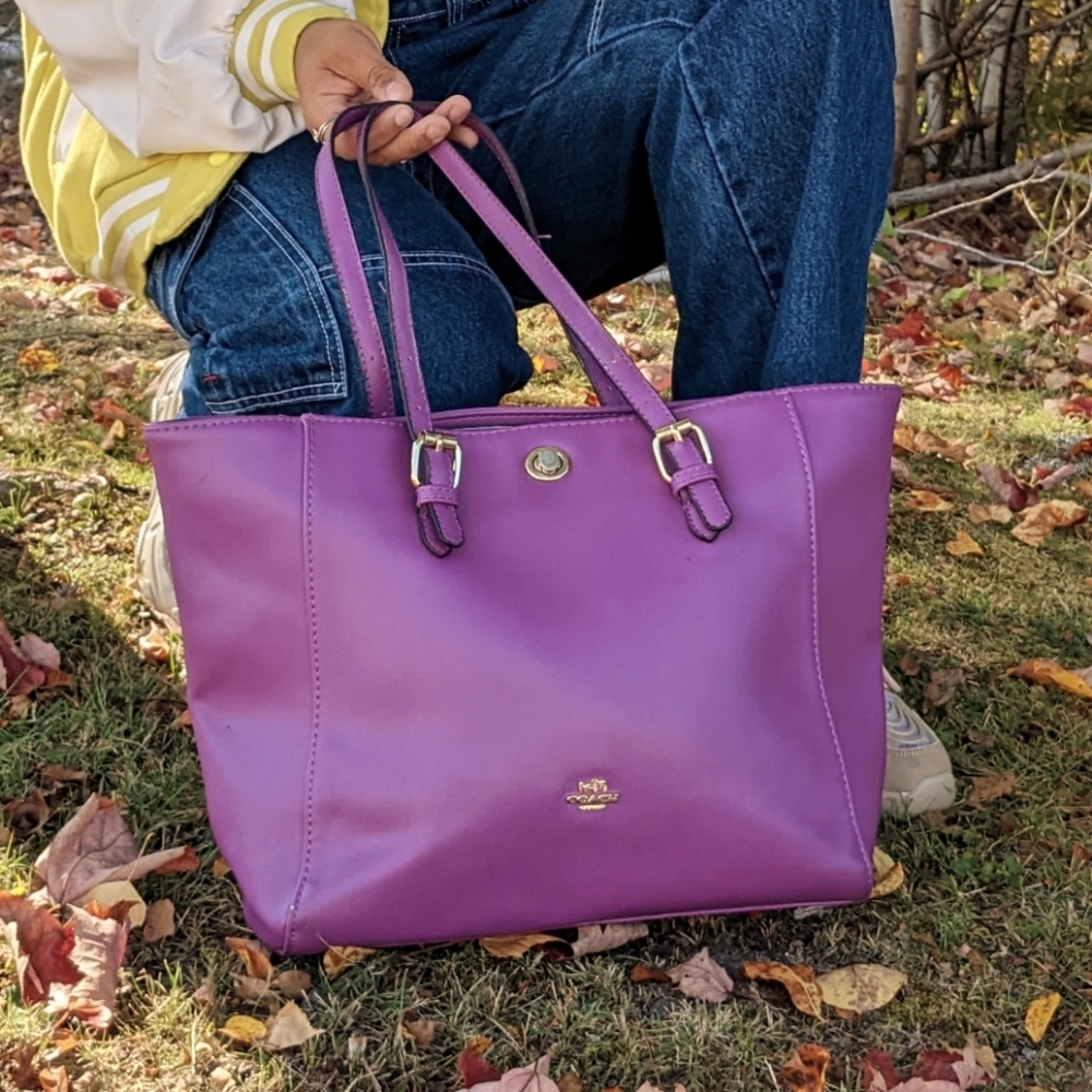 Coach Purple Large Tote Bag